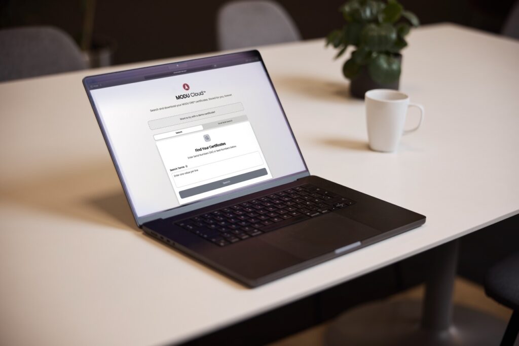 Search your certificates at MODU Cloud